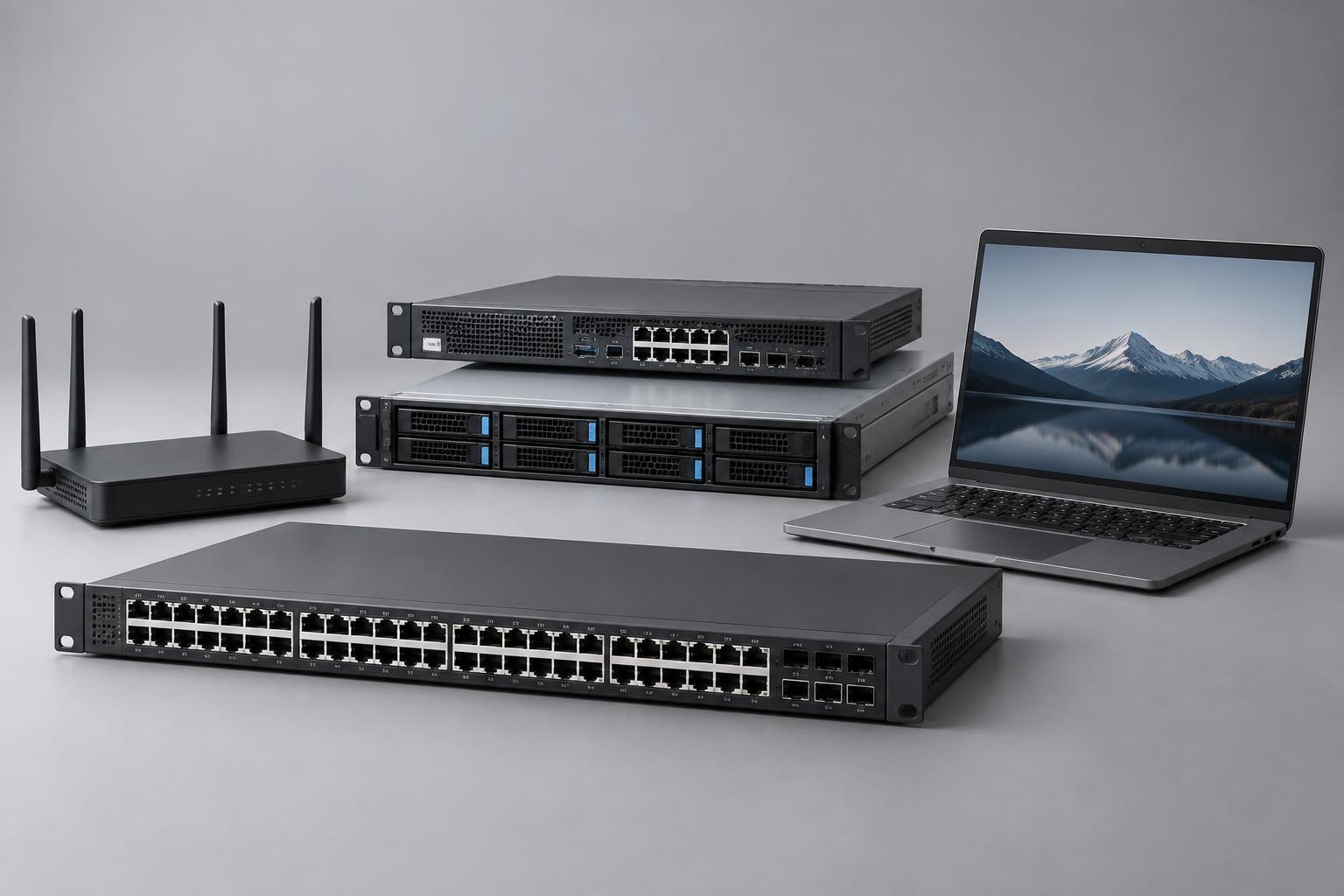 Enterprise switch, router, rack server and business laptop